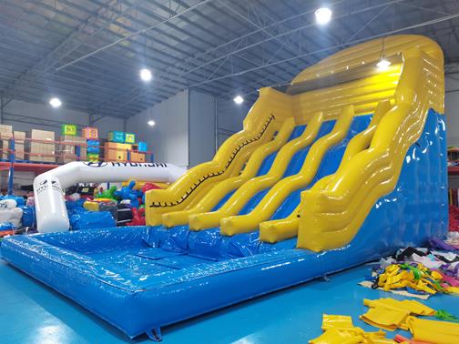 Water slide with pool - large inflatable slide bouncy castle