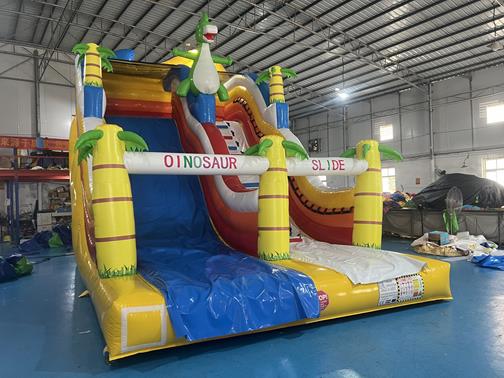 Bouncy castle with a slide - Dino inflatable slide bouncy castle