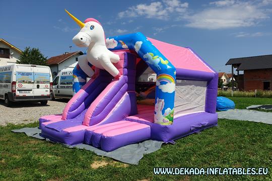 Unicorn inflatable castle inflatable slide bouncy castle