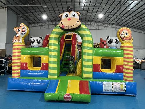 Combo bouncy castle - Zoo inflatable slide bouncy castle