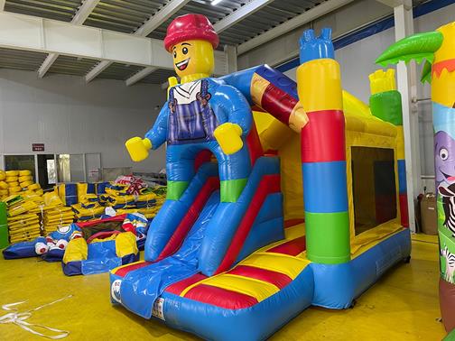 Bricks - Inflatable Bouncy Castle - 4.3m x 3.6m x 4m inflatable slide bouncy castle