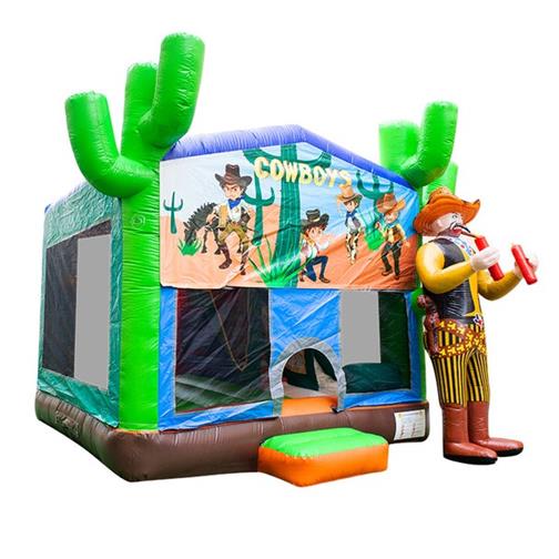Cowboys bouncy castle with roof 4.2 x 4.2 x 3.8m inflatable slide bouncy castle