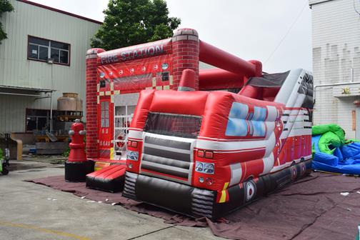 Inflatable Bouncer Fireman - 6m x 5.2m inflatable slide bouncy castle