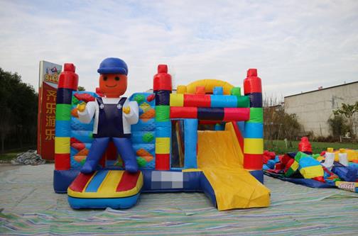 Inflatable bouncy castle - Bricks inflatable slide bouncy castle