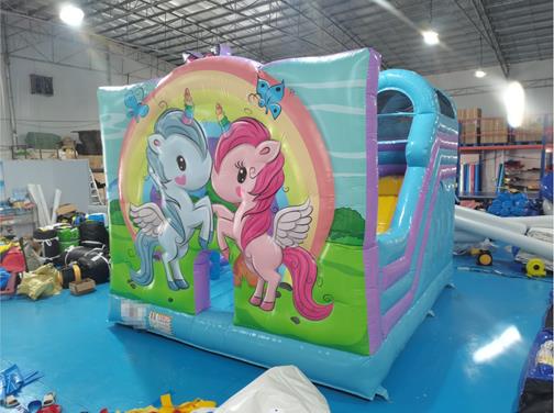Inflatable Bouncer Unicorns - 5m x 4.5m inflatable slide bouncy castle