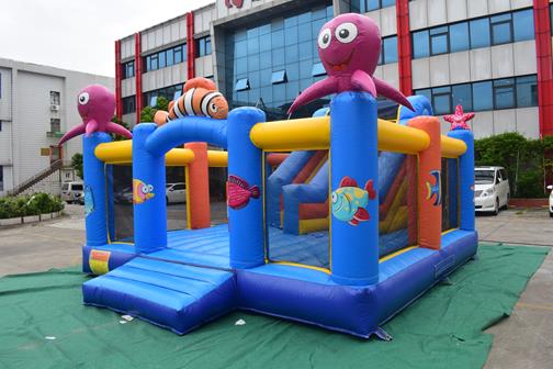 Underwater world - inflatable Combo - 7m x 5m inflatable slide bouncy castle