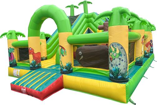 Dinosaur Inflatable Jungle inflatable slide bouncy castle