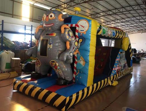 Inflatable obstacle course - Robot inflatable slide bouncy castle
