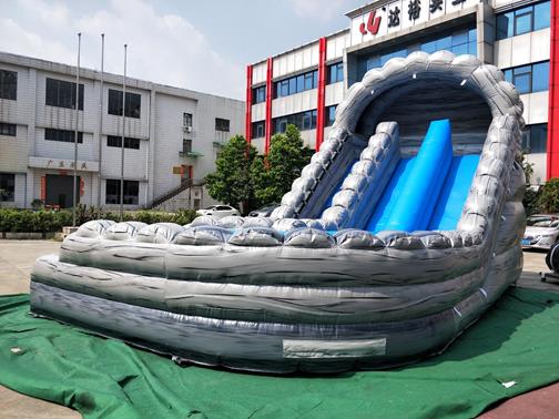 Inflatable slide with pool - Cave inflatable slide bouncy castle