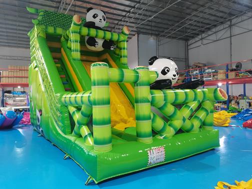 Bamboo Panda - Infaltable slide 8m x 4m x 6m inflatable slide bouncy castle