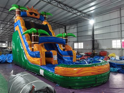 Inflatable slide with pool - 9m x 3m x 6m inflatable slide bouncy castle