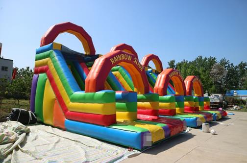 Inflatable slide - Rainbow inflatable slide bouncy castle
