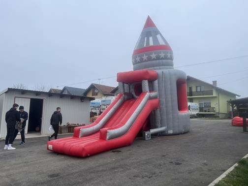 Inflatable Slide Rocket with ELEVATOR - USED inflatable slide bouncy castle
