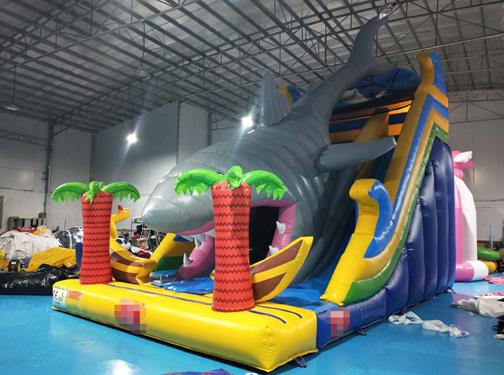Inflatable slide Shark inflatable slide bouncy castle