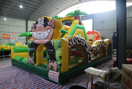 Inflatable Monkey Jungle Combo inflatable slide bouncy castle