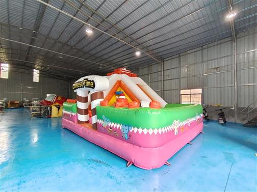 Inflatable bouncer Cheese Time - 6m x 5m inflatable slide bouncy castle
