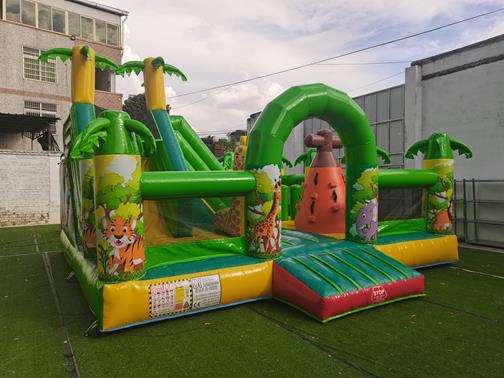 Inflatable Jungle - 6m x 6m x 4m inflatable slide bouncy castle