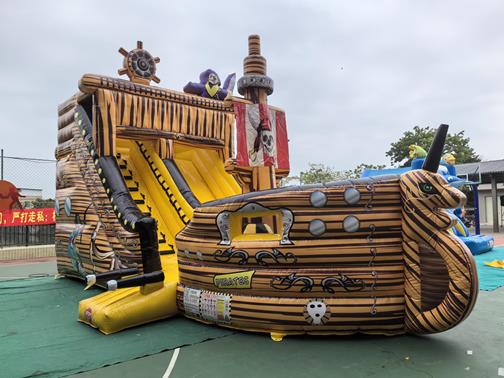 Pirate Ship - Inflatable slide and bouncy castle COMBO inflatable slide bouncy castle