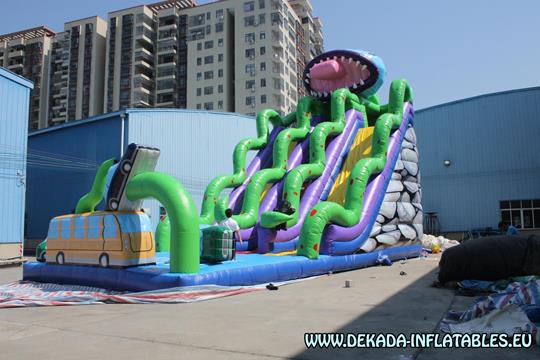Plant attack inflatable slide bouncy castle