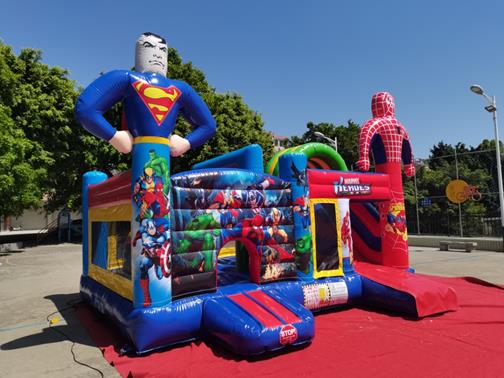 Spiderman & Superman - Inflatable bouncy castle inflatable slide bouncy castle