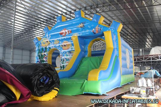 Infalatable bouncy castle - Underwater inflatable slide bouncy castle