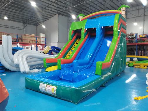 Water slide with pool inflatable slide bouncy castle