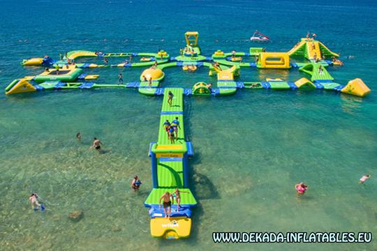 Floating inflatable waterpark 18 inflatable slide bouncy castle